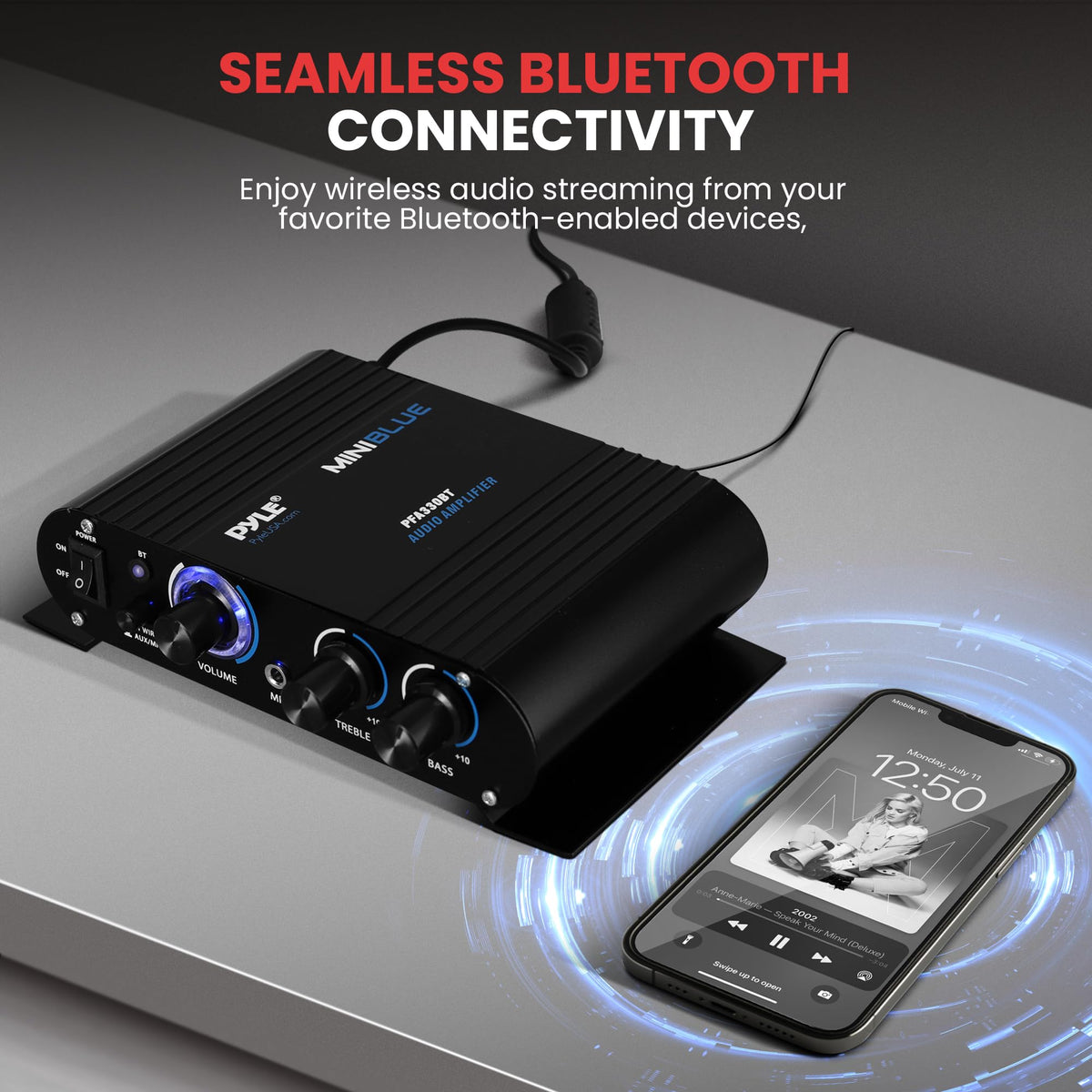 90W Dual Channel Mini Portable Power Stereo Sound Receiver C9451