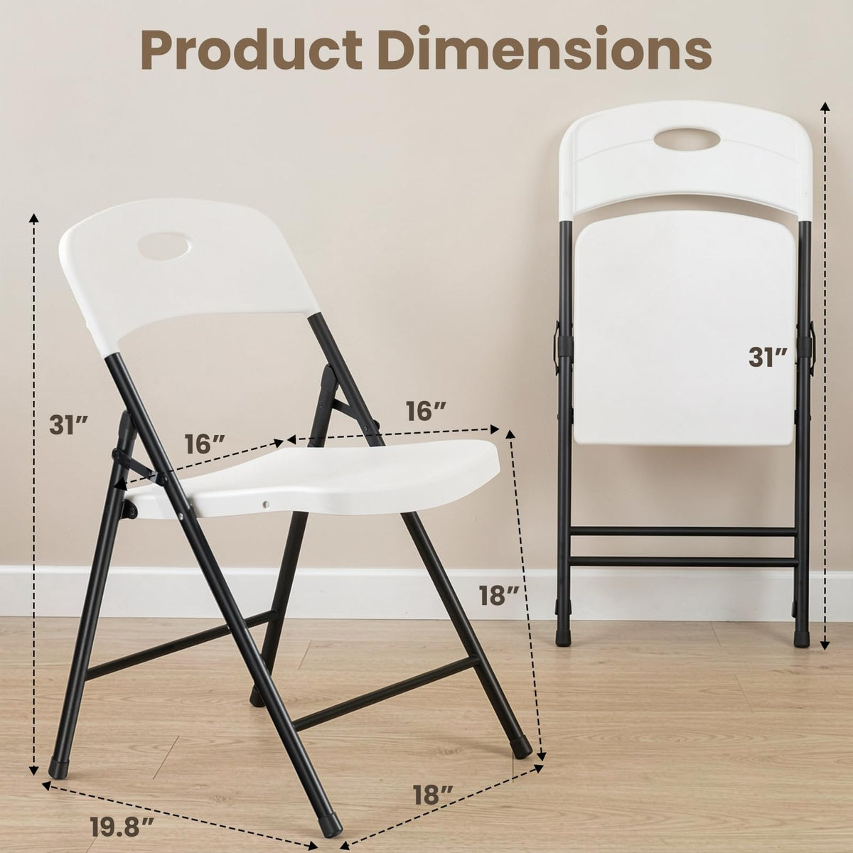 White 6 Pack Heavy Duty Folding Chairs F546