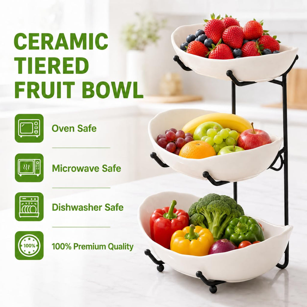3 Tier Ceramic Fruit Bowl F40591