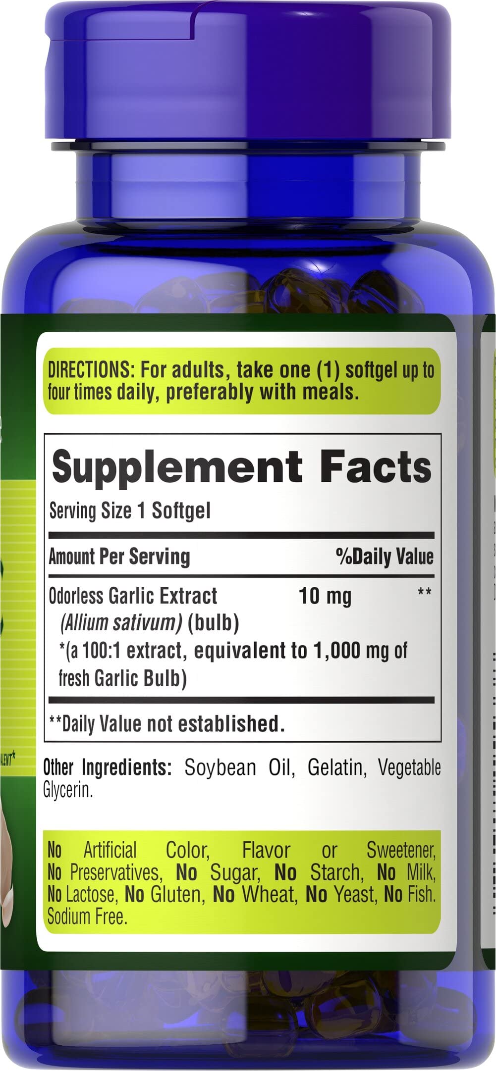 Odorless Garlic 10mg 250 Softgels S6869