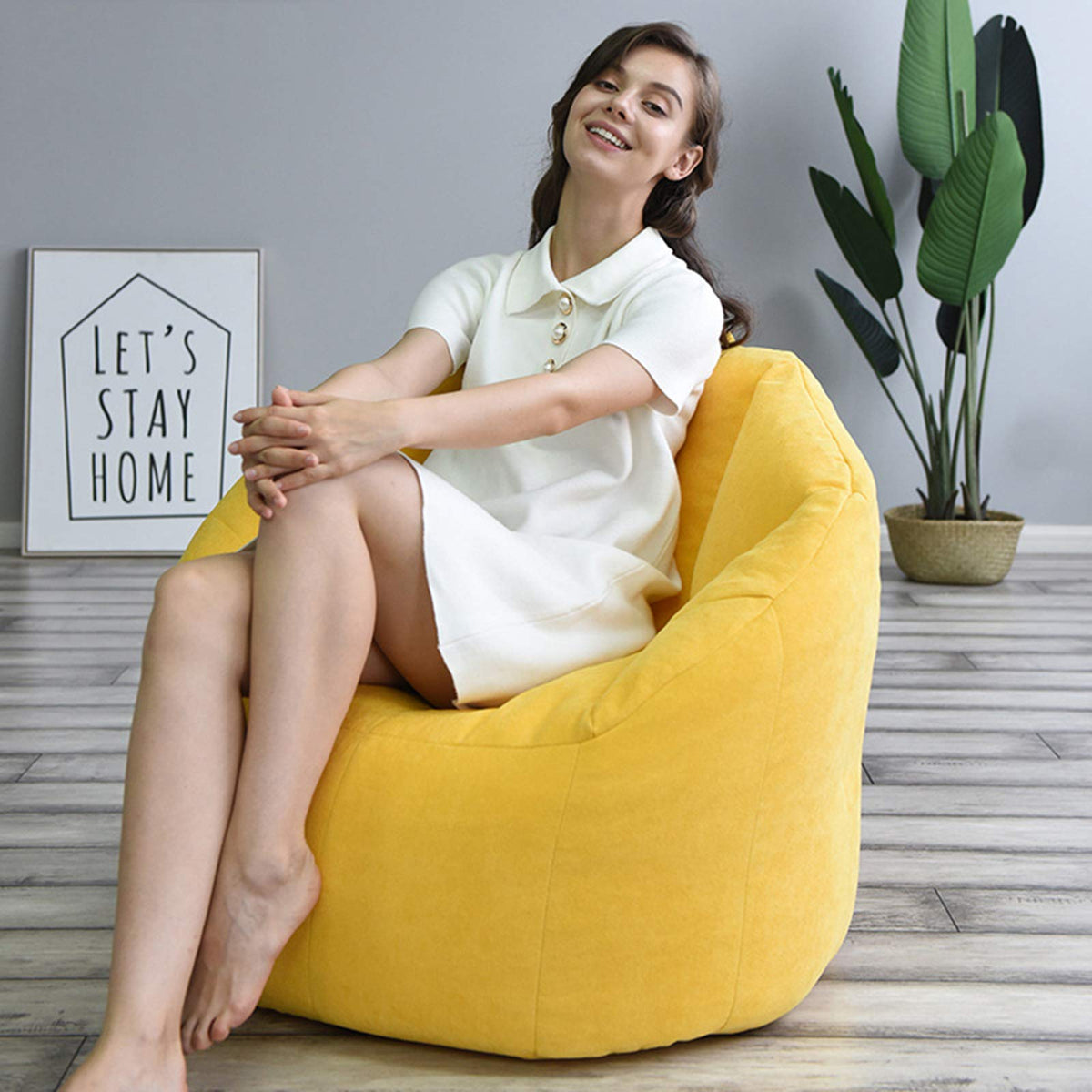 Cotton Velvet Large Bean Bag Chair Cover I809878