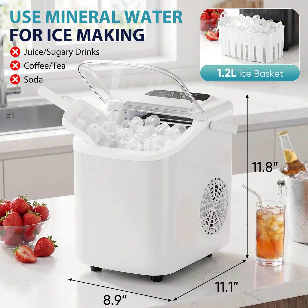 Countertop Ice Maker with Portable Handle H827035