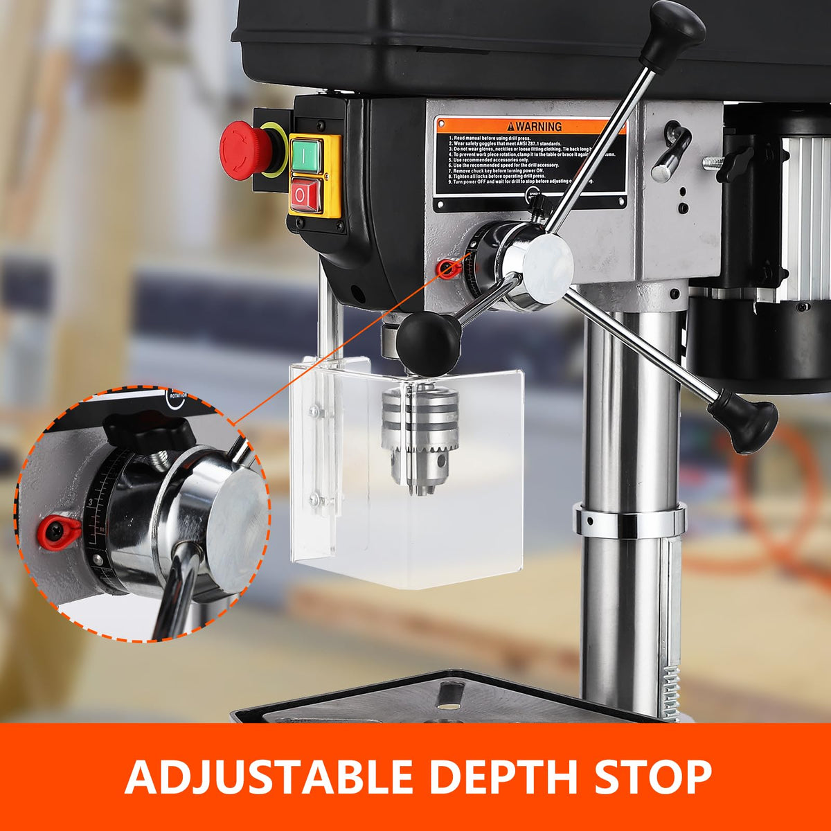 15 in Benchtop Drill Press with 7.5 Amp Variable Speed Tilting Worktable H9820