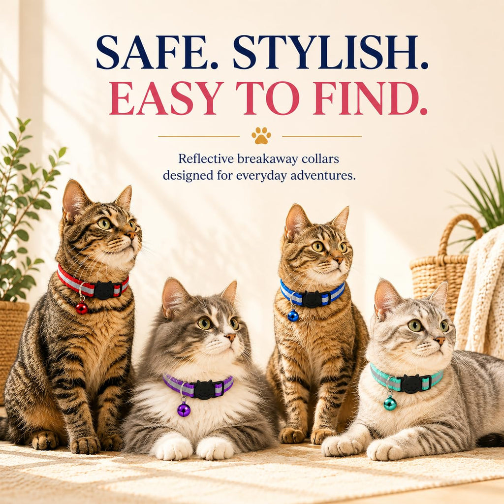 Reflective Breakaway Cat Collar with Bell 12-Pack O514