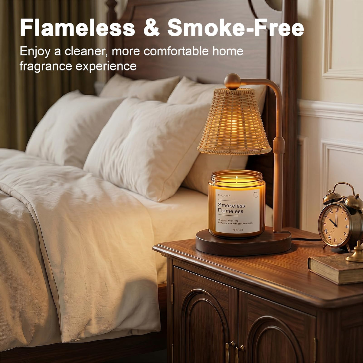Candle Warmer Lamp with Timer, Brown Y69594