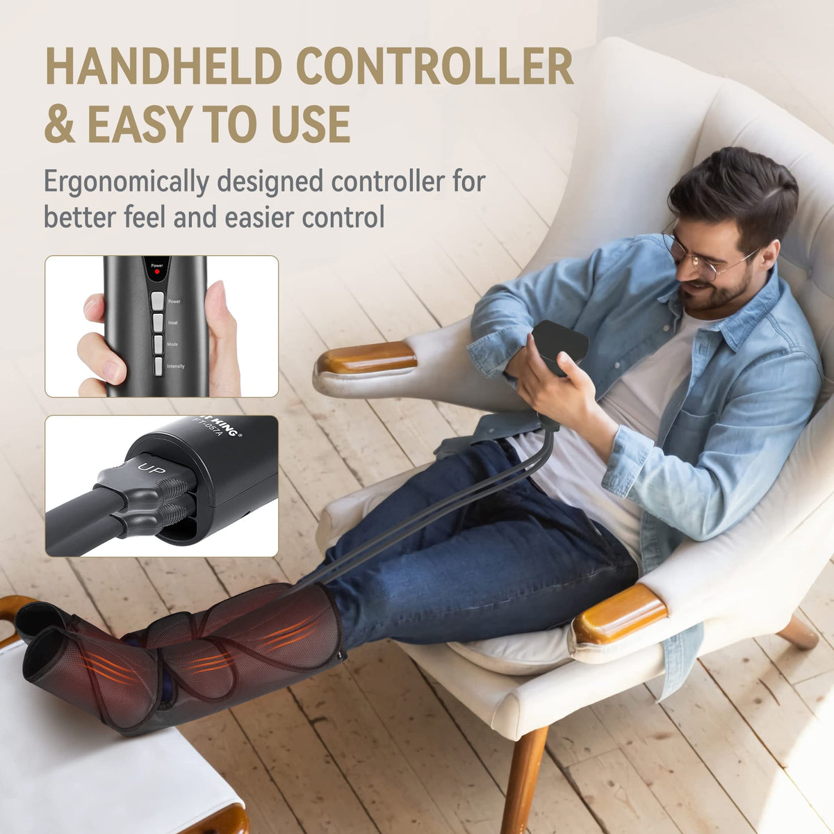 Air Compression Leg and Foot Massager with Heat V801