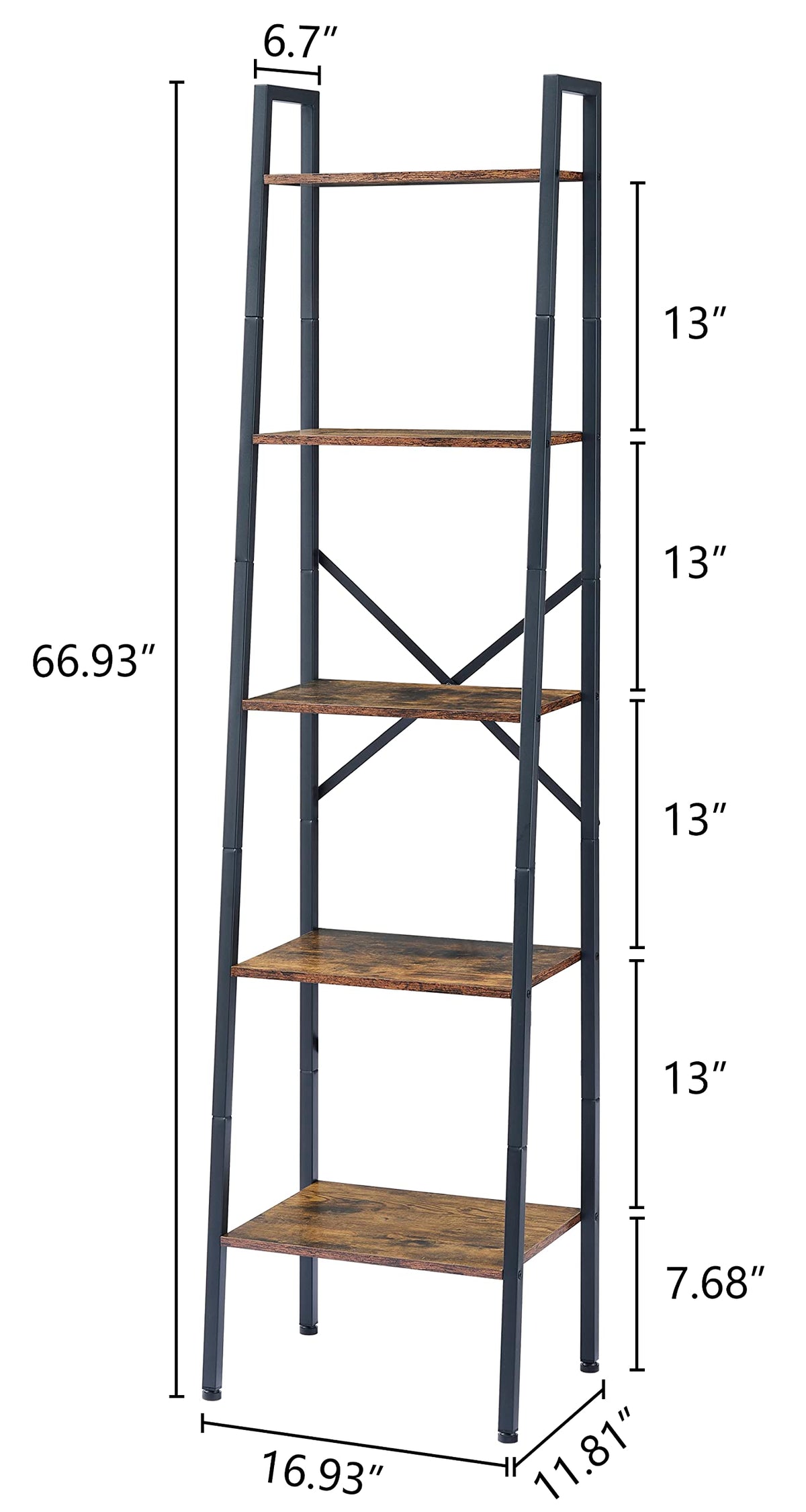 5-Tier Metal Ladder Bookshelf L9380