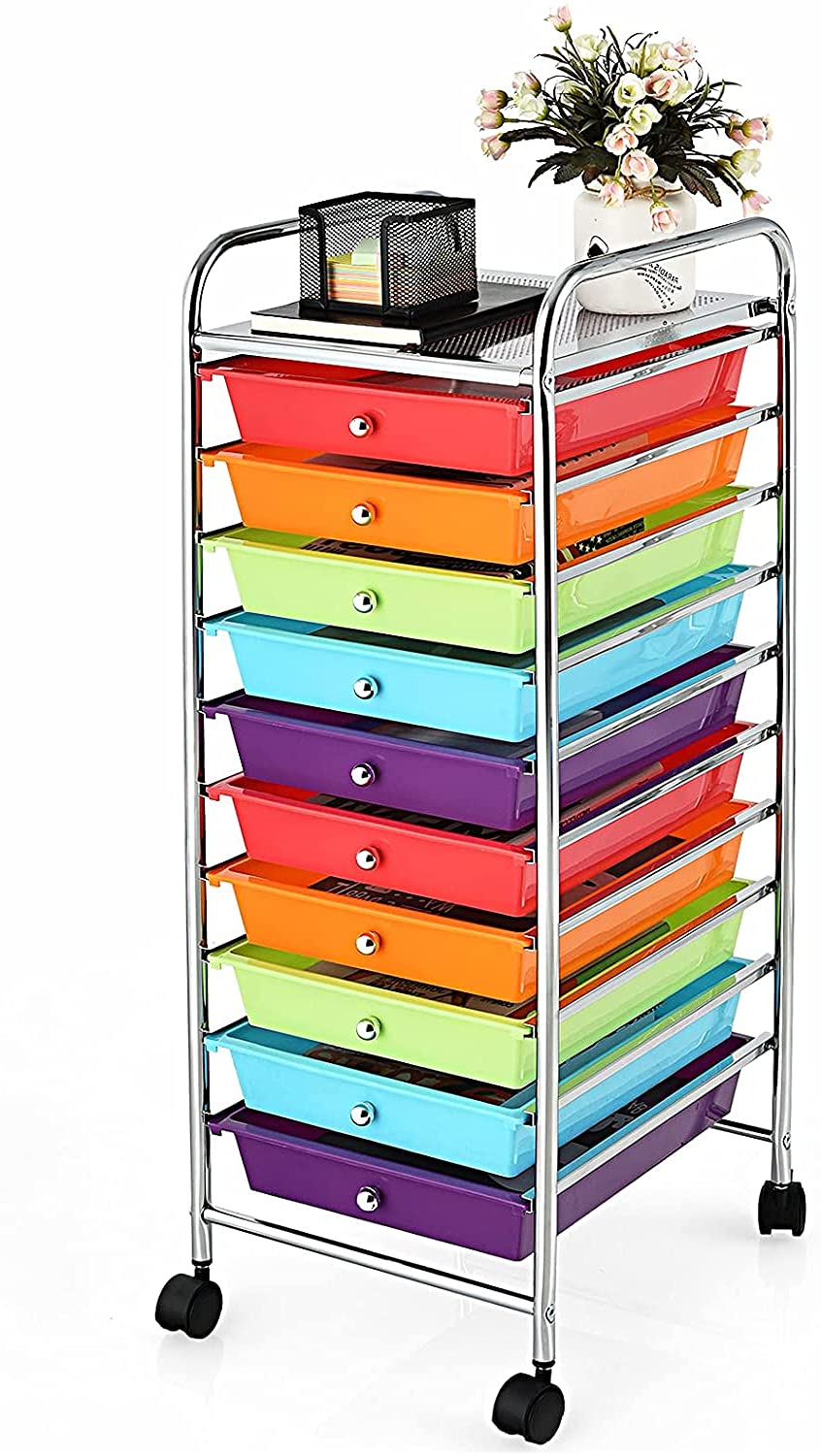 10 Drawer Rolling Storage Organizer Cart Y379