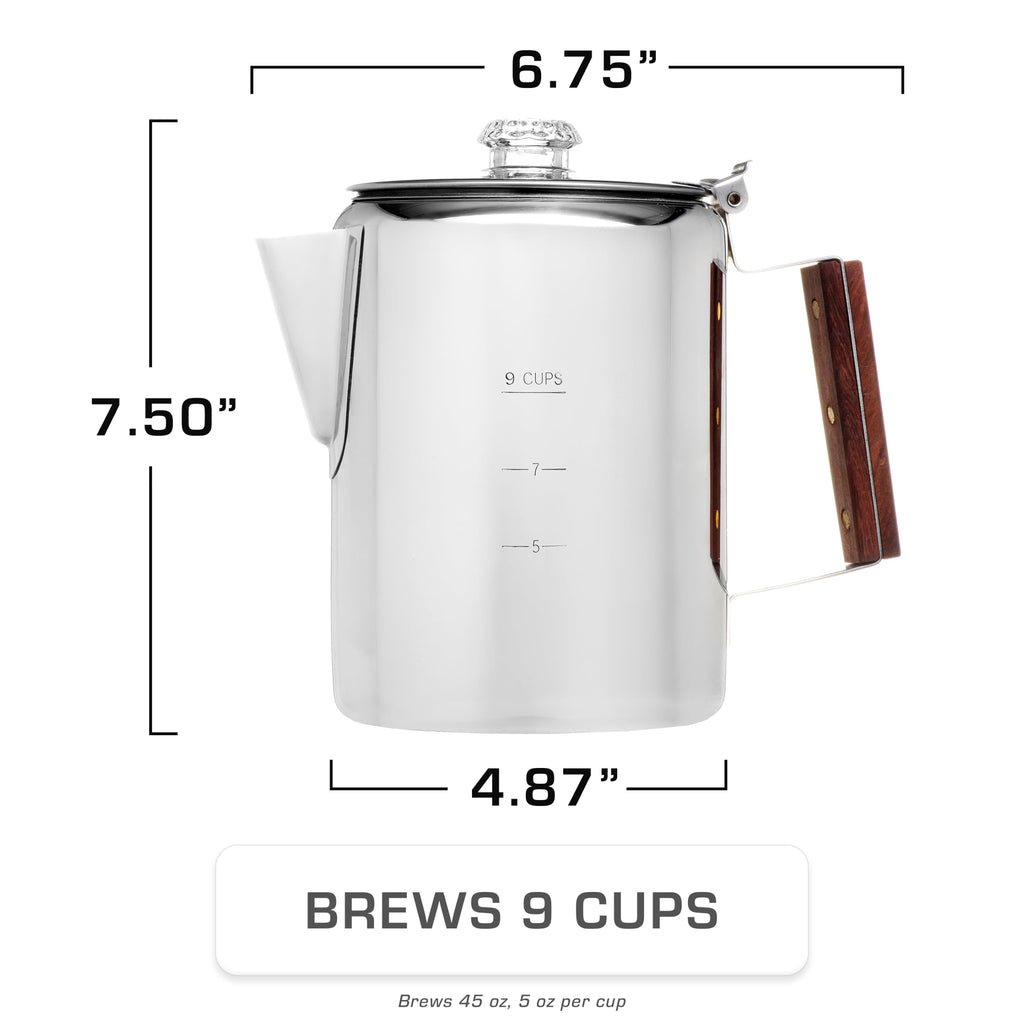Percolator Coffee Pot with Glass Globes and Filters W7192