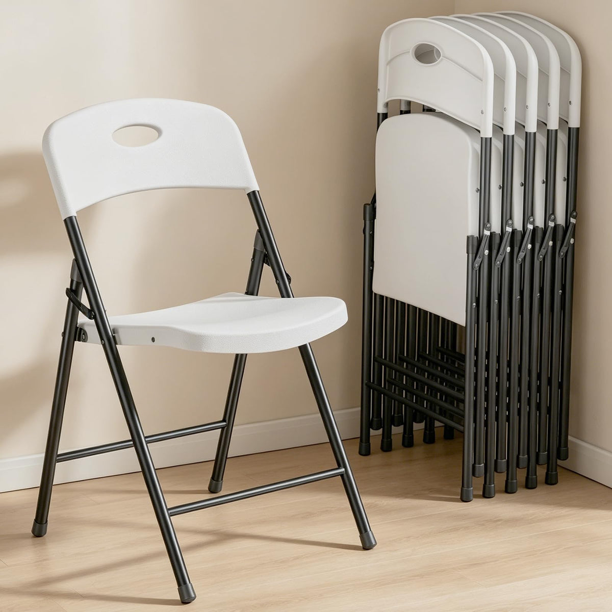 White 6 Pack Heavy Duty Folding Chairs F546