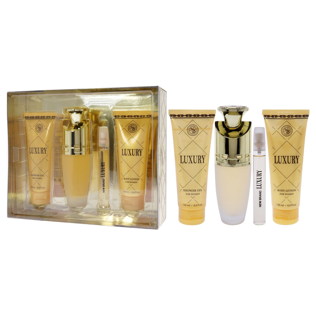 4 Pc Gift Set 3.3oz EDP Spray 4.4oz Shower Gel 4.4oz Body Lotion 0.5oz EDP Spray P953