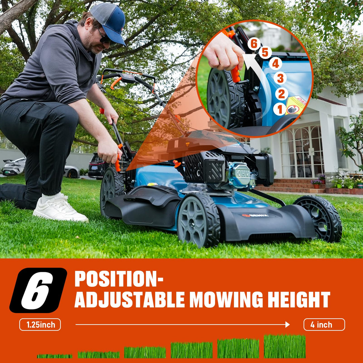 22" 3-in-1 Variable Speed Self Propelled Gas Lawn Mower K189826