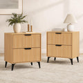 Wood Nightstand Set of 2 with 2 Drawers I232758