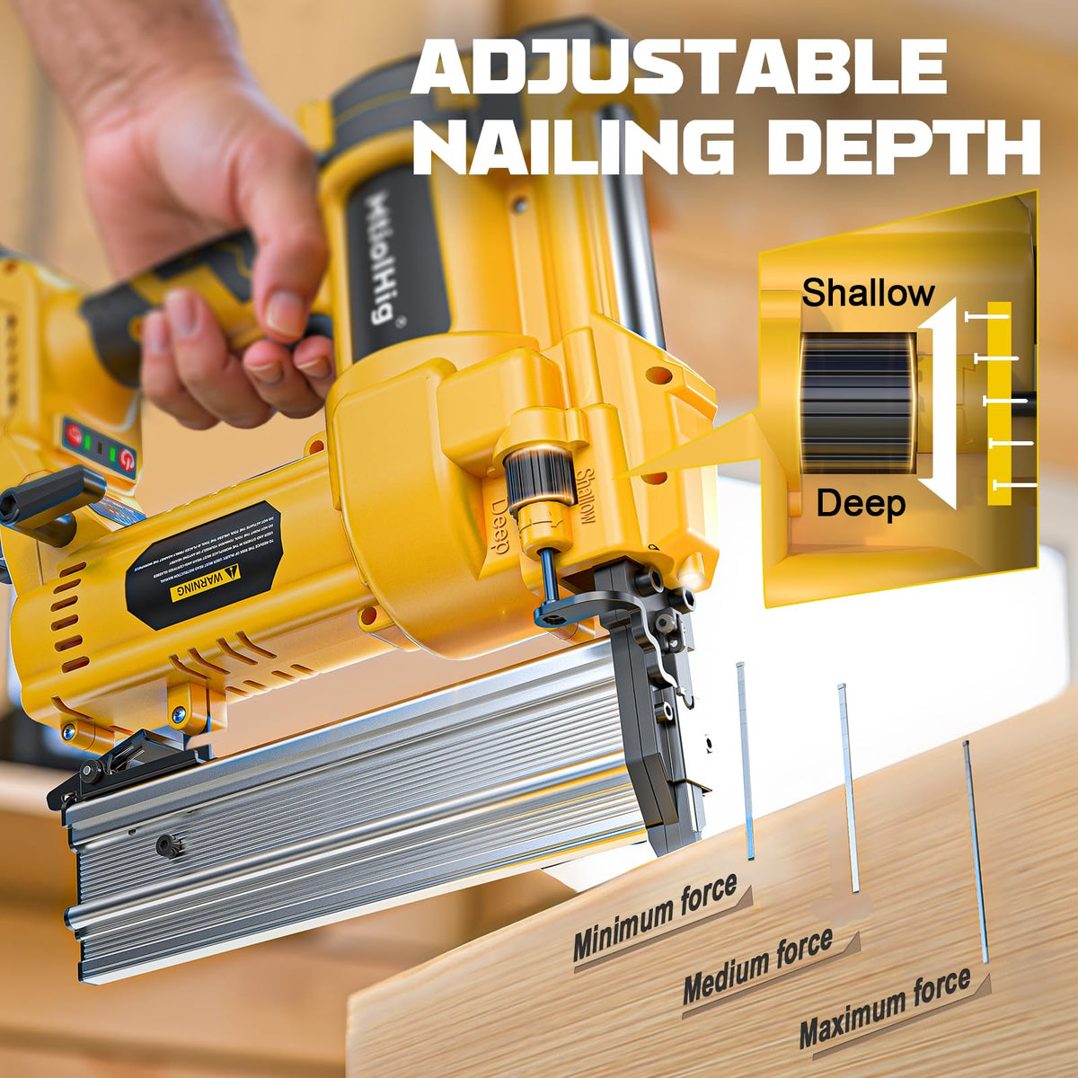 Cordless 2" Brad Nailer, 18 Gauge 2-in-1 Nail Gun/Staple Gun P6279