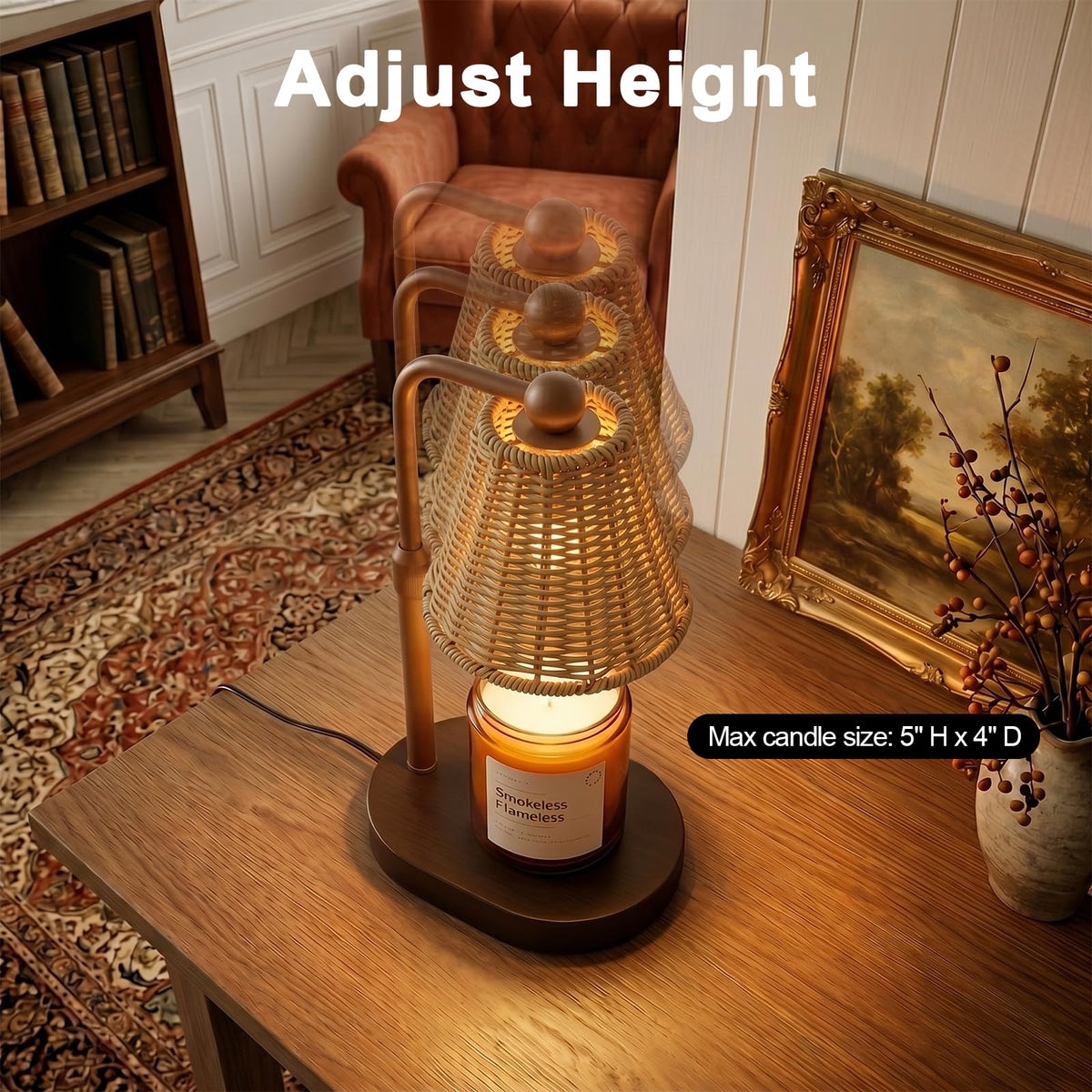 Candle Warmer Lamp with Timer, Brown Y69594