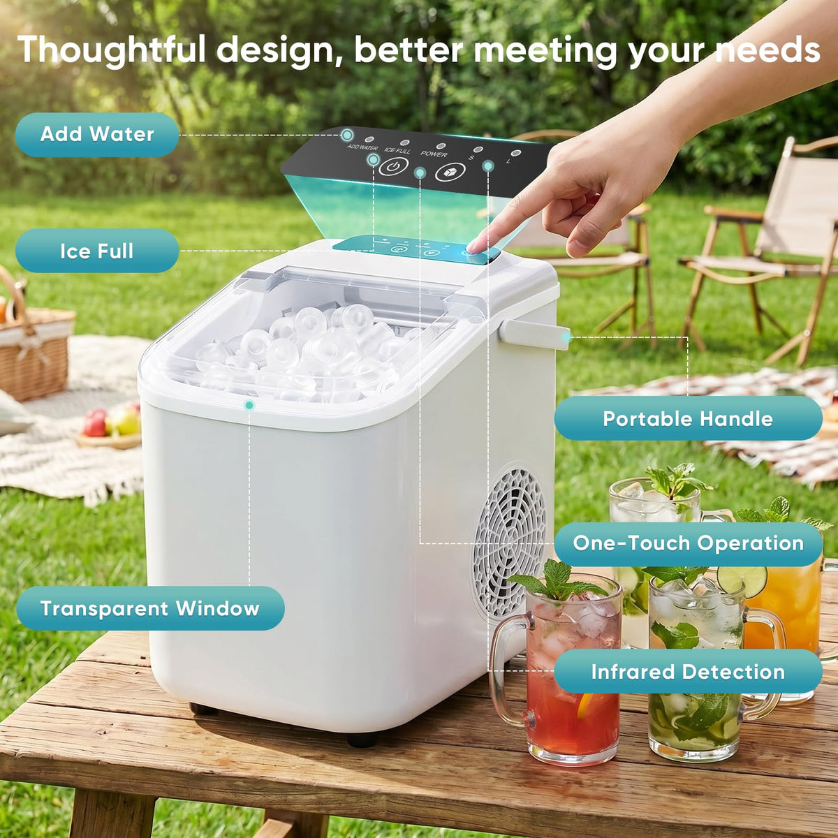Countertop Ice Maker with Portable Handle H827035