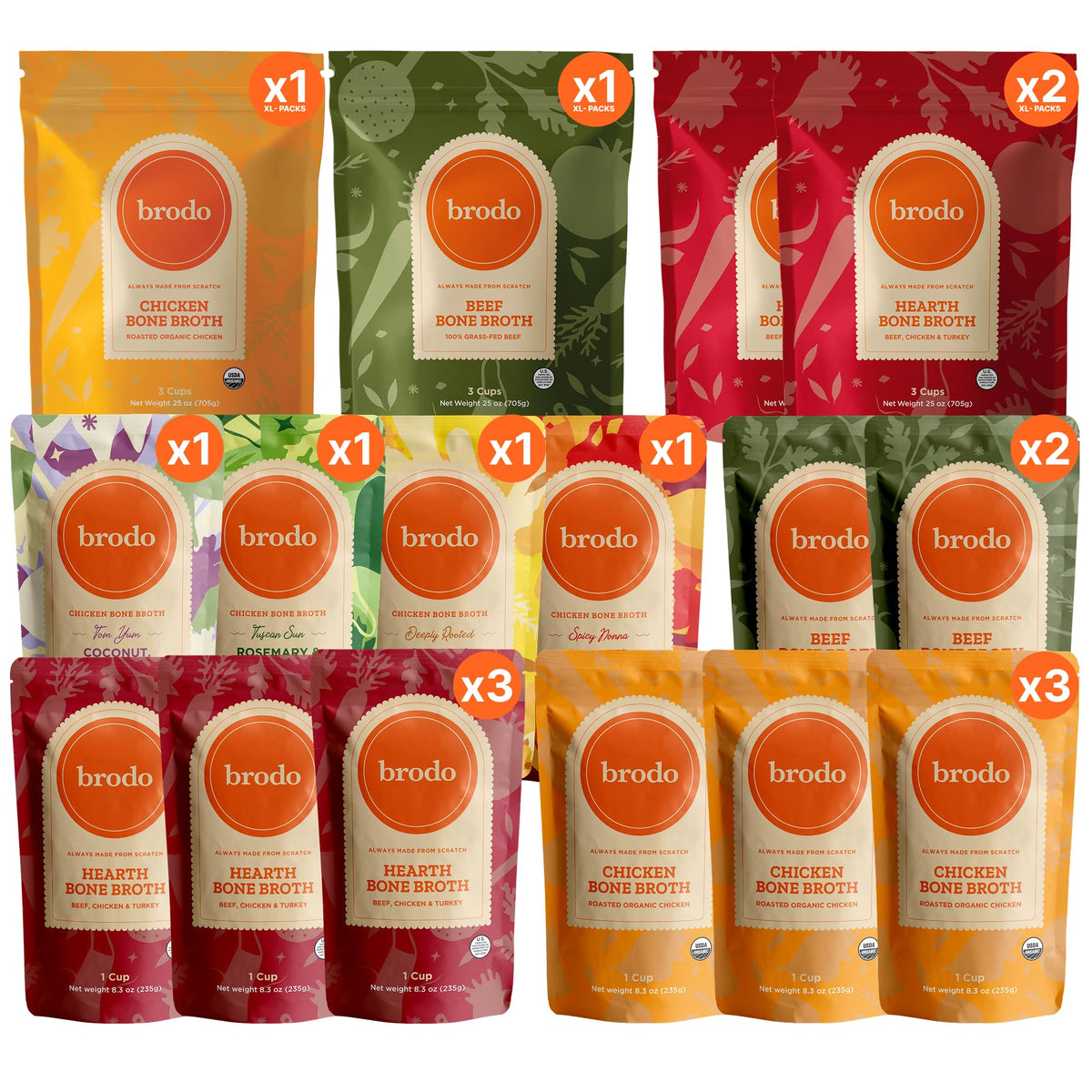 Bone Broth Single-Serve and 25 oz Classic Packs C5497