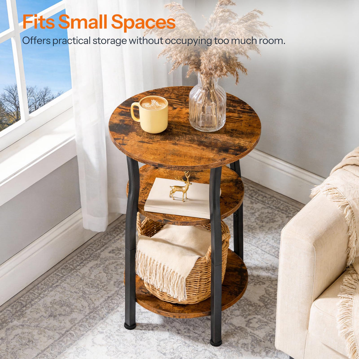 Small Round 3-Tier Storage Side Table K908
