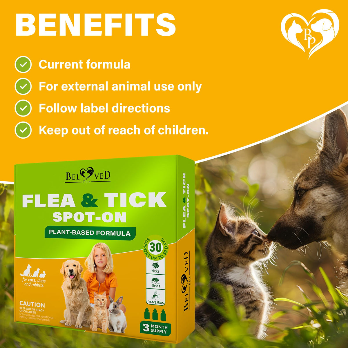 Flea & Tick Spot-On Drops for Dogs and Cats 3 Supply Pack Z87832