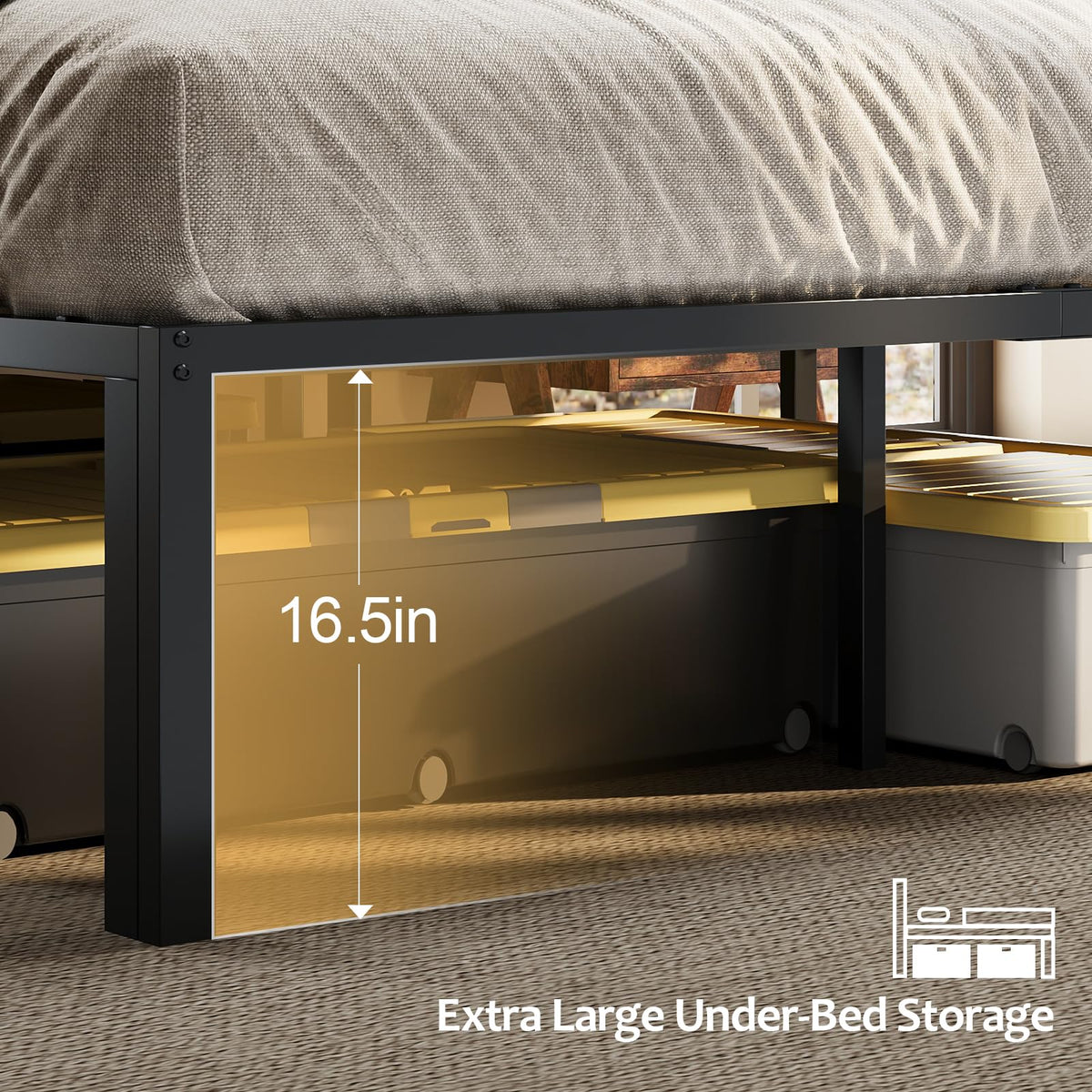 Queen Bed Frame with Upholstered Headboard T47168