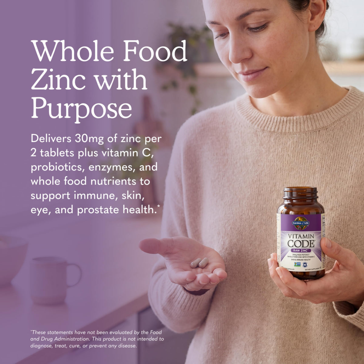 Vitamin Code Raw Zinc Supplement 30mg, 60 Vegan Capsules Q1880
