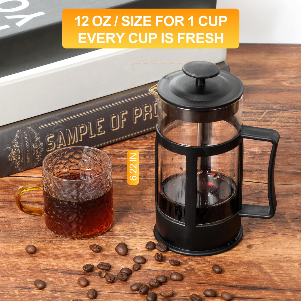 12OZ Glass Stainless Steel French Press Coffee Maker M474