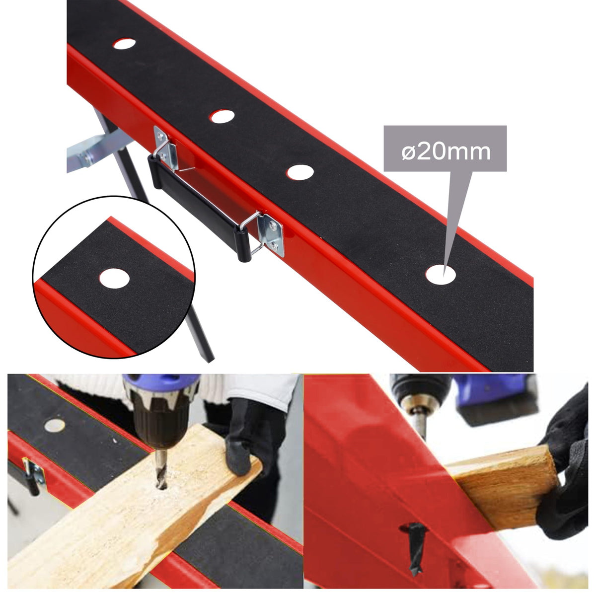 2 Pack Folding Steel Saw Horses 550lb Load Capacity L428