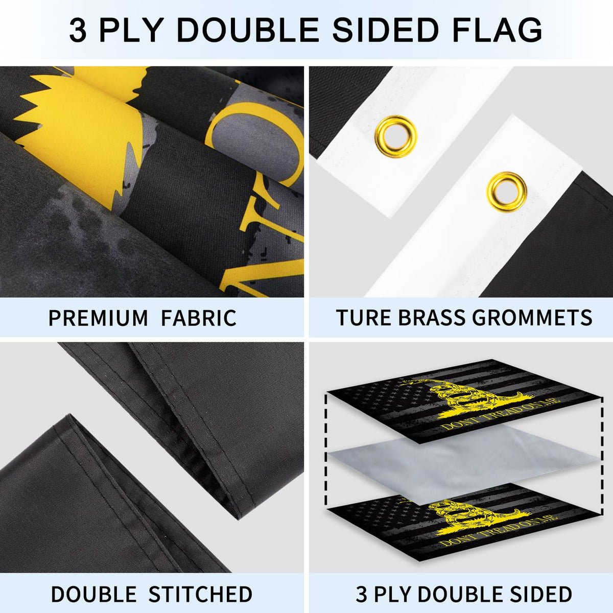 6ft Stainless Steel Spinning Flag Pole with 3x5 ft Double Sided Flag E911