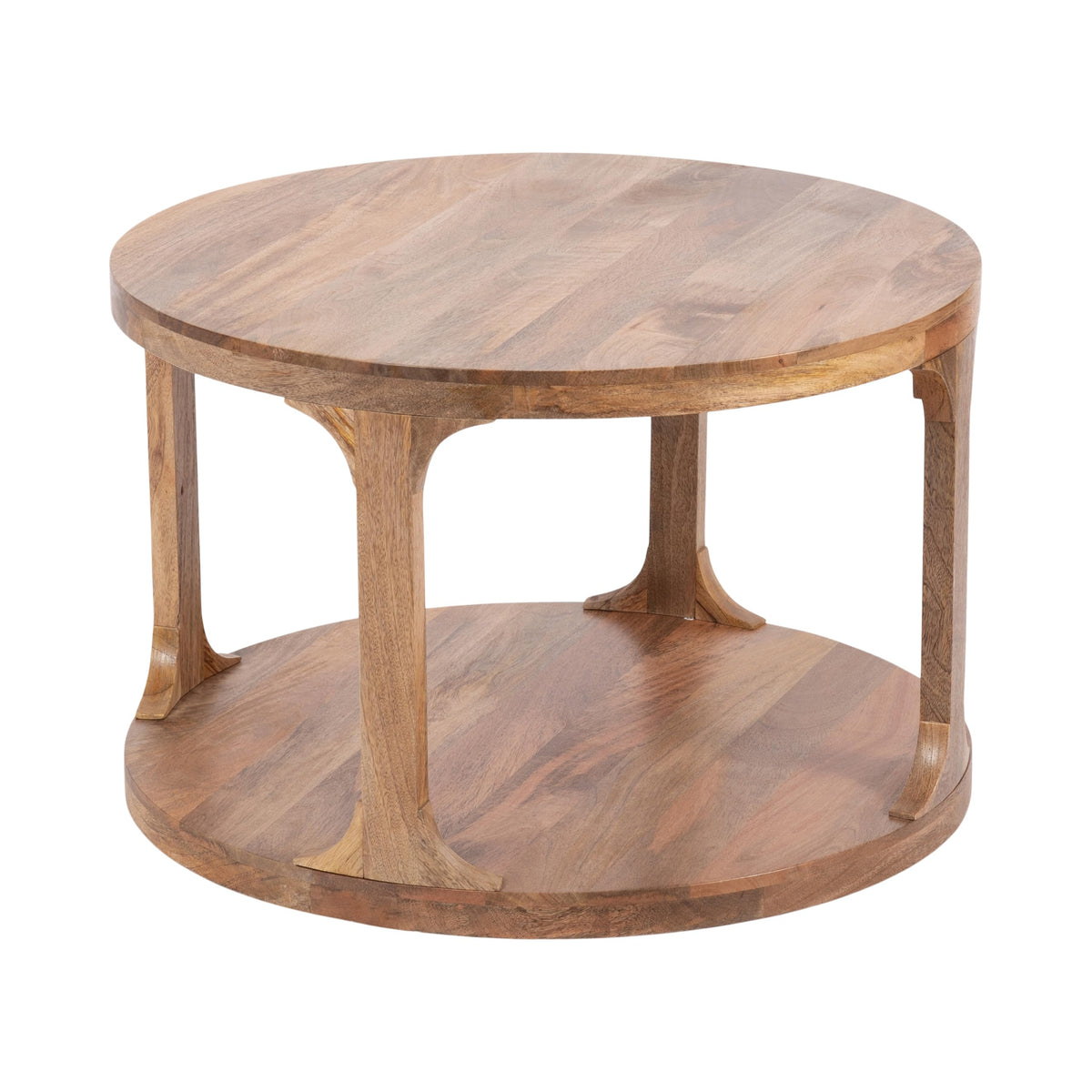 Round Mango Wood Coffee Table with Storage S54101