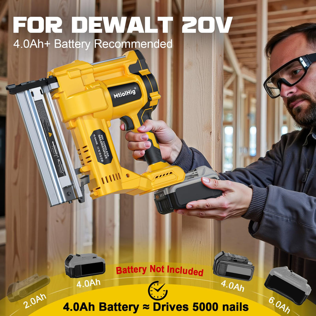 Cordless 2" Brad Nailer, 18 Gauge 2-in-1 Nail Gun/Staple Gun P6279