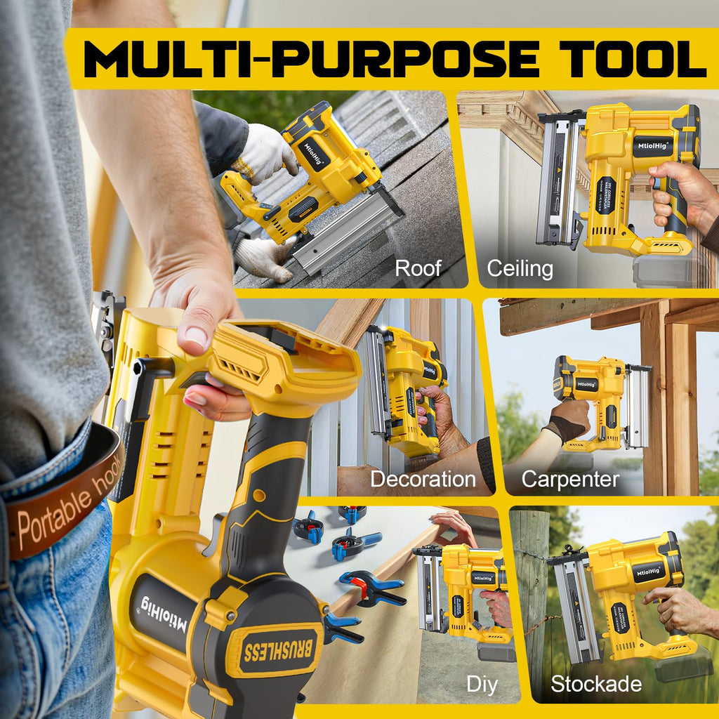 Cordless 2" Brad Nailer, 18 Gauge 2-in-1 Nail Gun/Staple Gun P6279