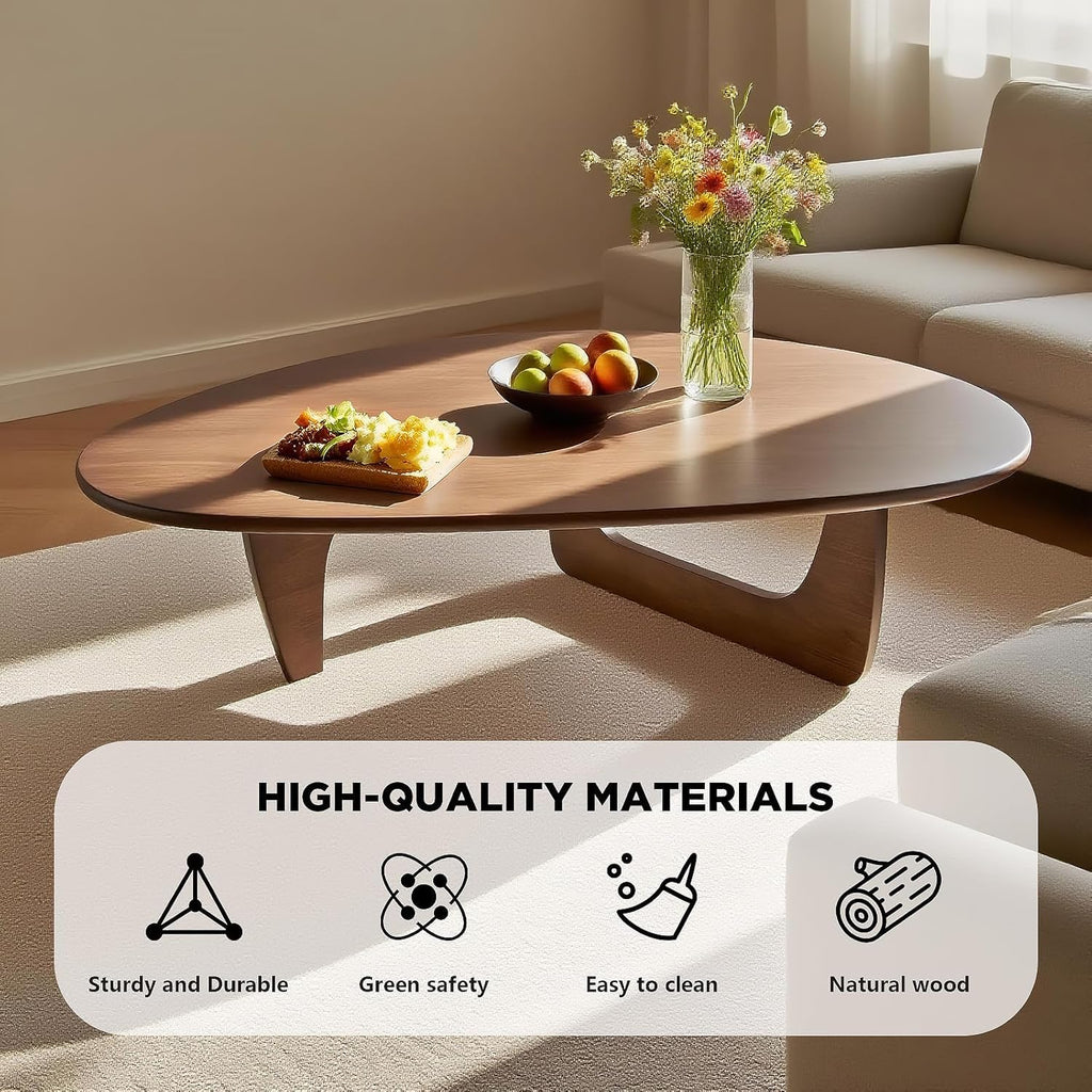 Solid Wood Oval Coffee Table 35"Lx24"Wx16"H D201