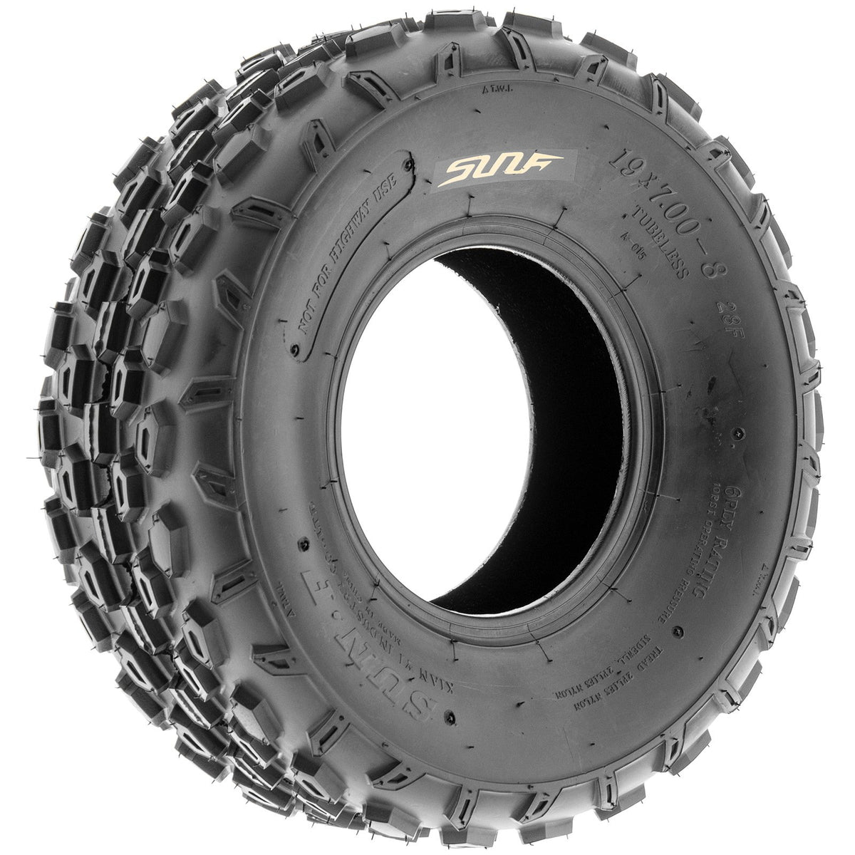 Set of 4 Sport ATV Tubeless Tires 19x7-8 Front & 18x9.5-8 Rear 4 Ply X753989