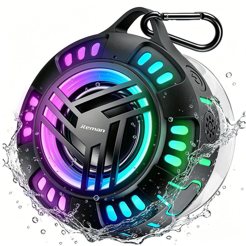 Bluetooth Waterproof Portable Speaker with LED Light Modes M61522