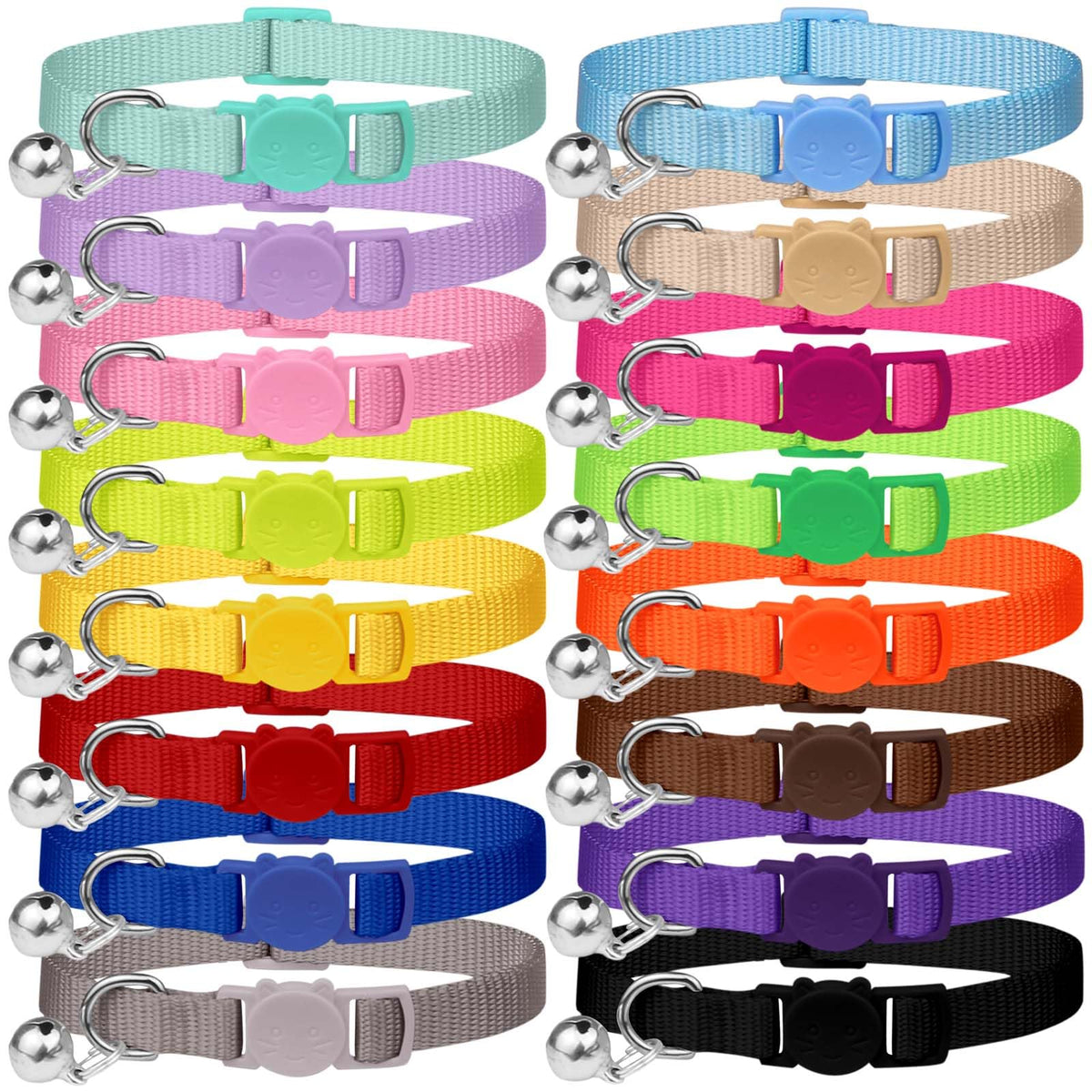 16 PCS Breakaway Cat Collars with Bell H9859