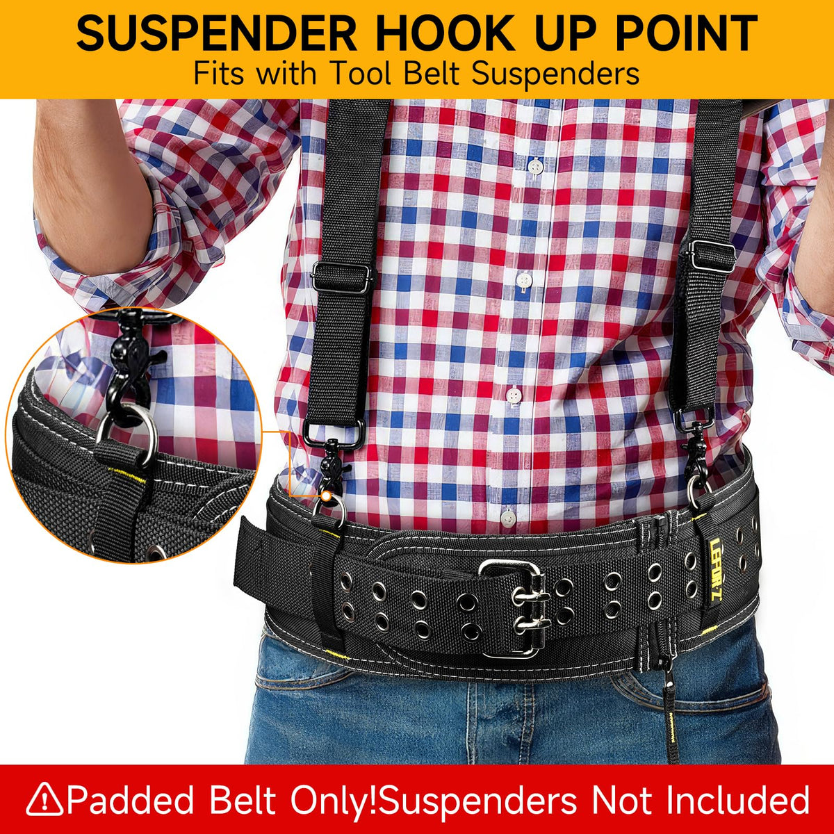 4-Inch Padded Heavy Duty Tool Belt with Suspenders N74910