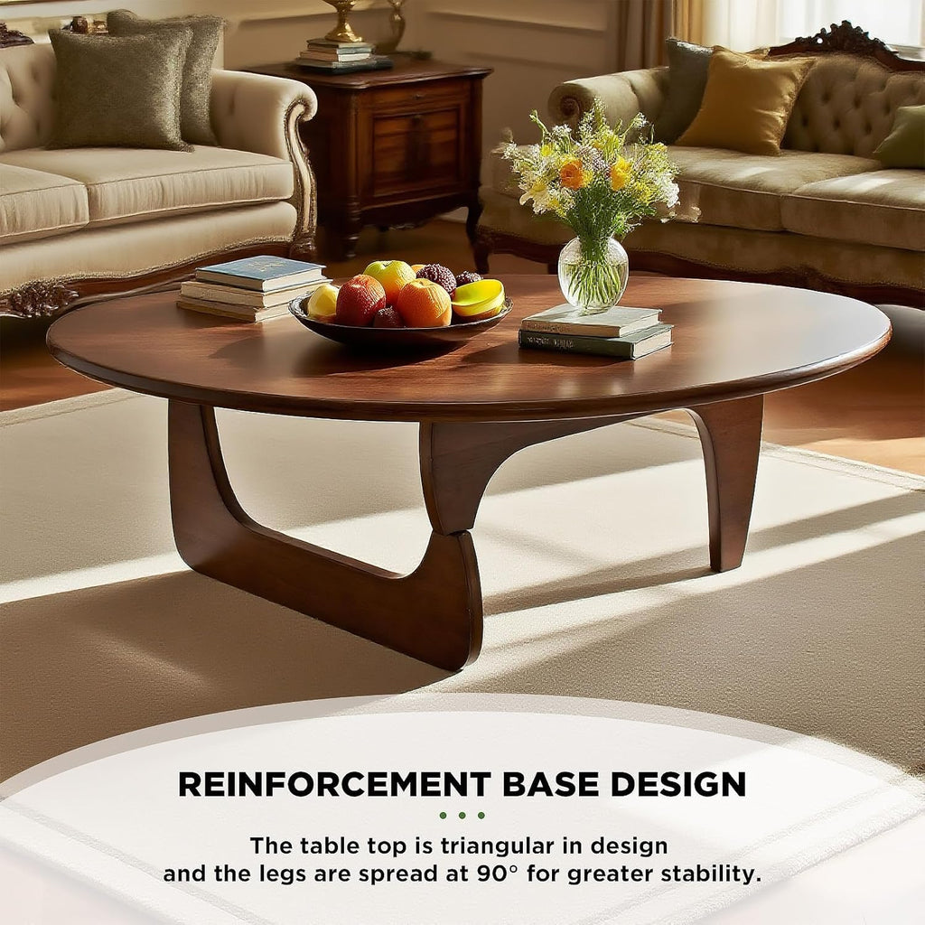 Solid Wood Oval Coffee Table 35"Lx24"Wx16"H D201