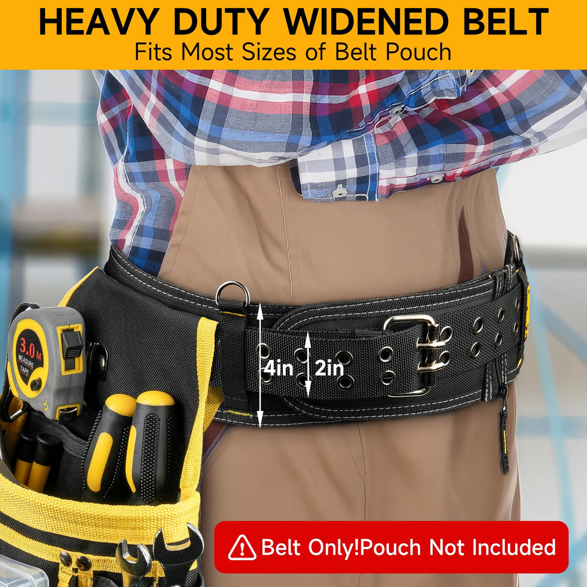 4-Inch Padded Heavy Duty Tool Belt with Suspenders N74910