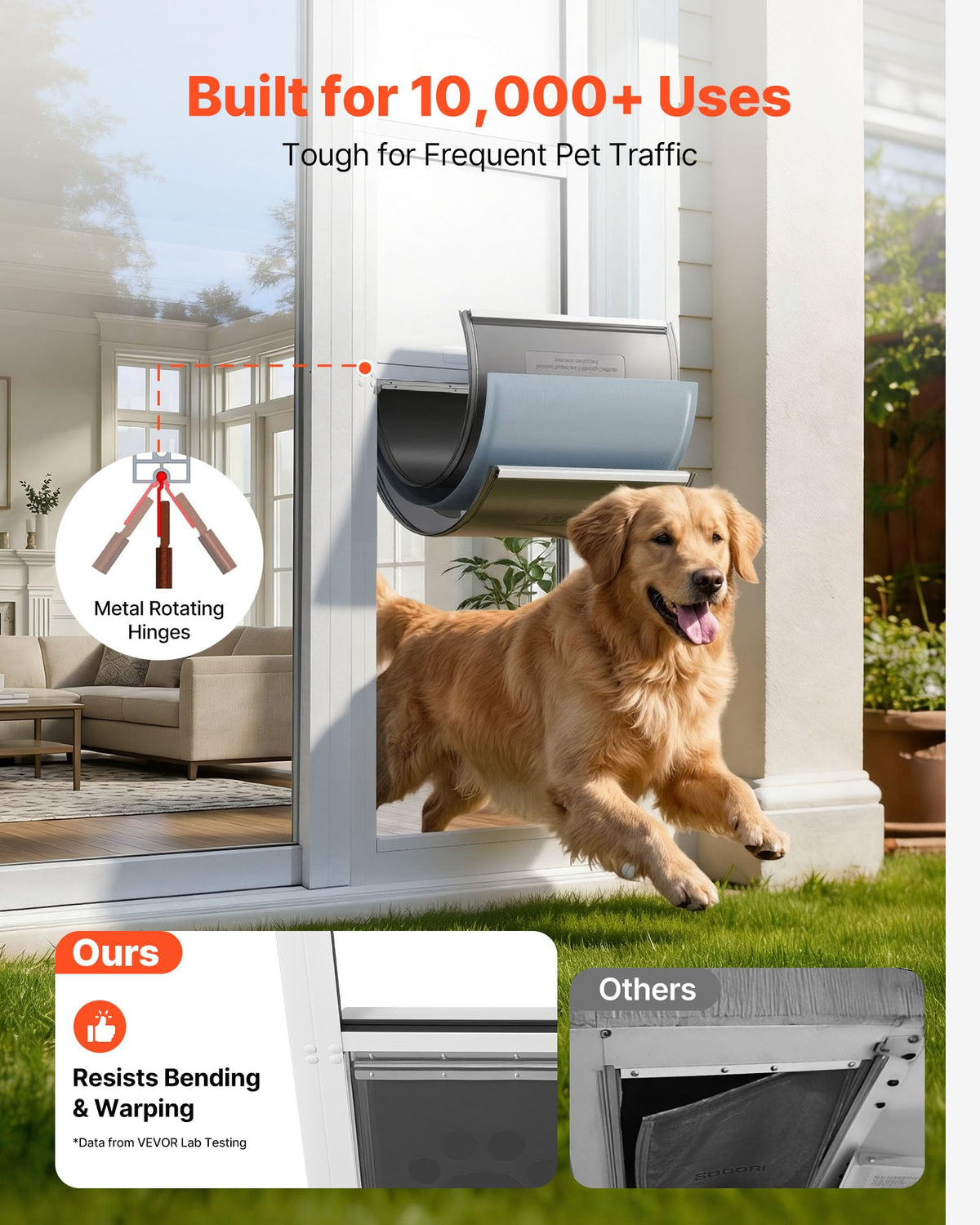 Sliding Glass Dog Door with Aluminum Alloy Frame J361574