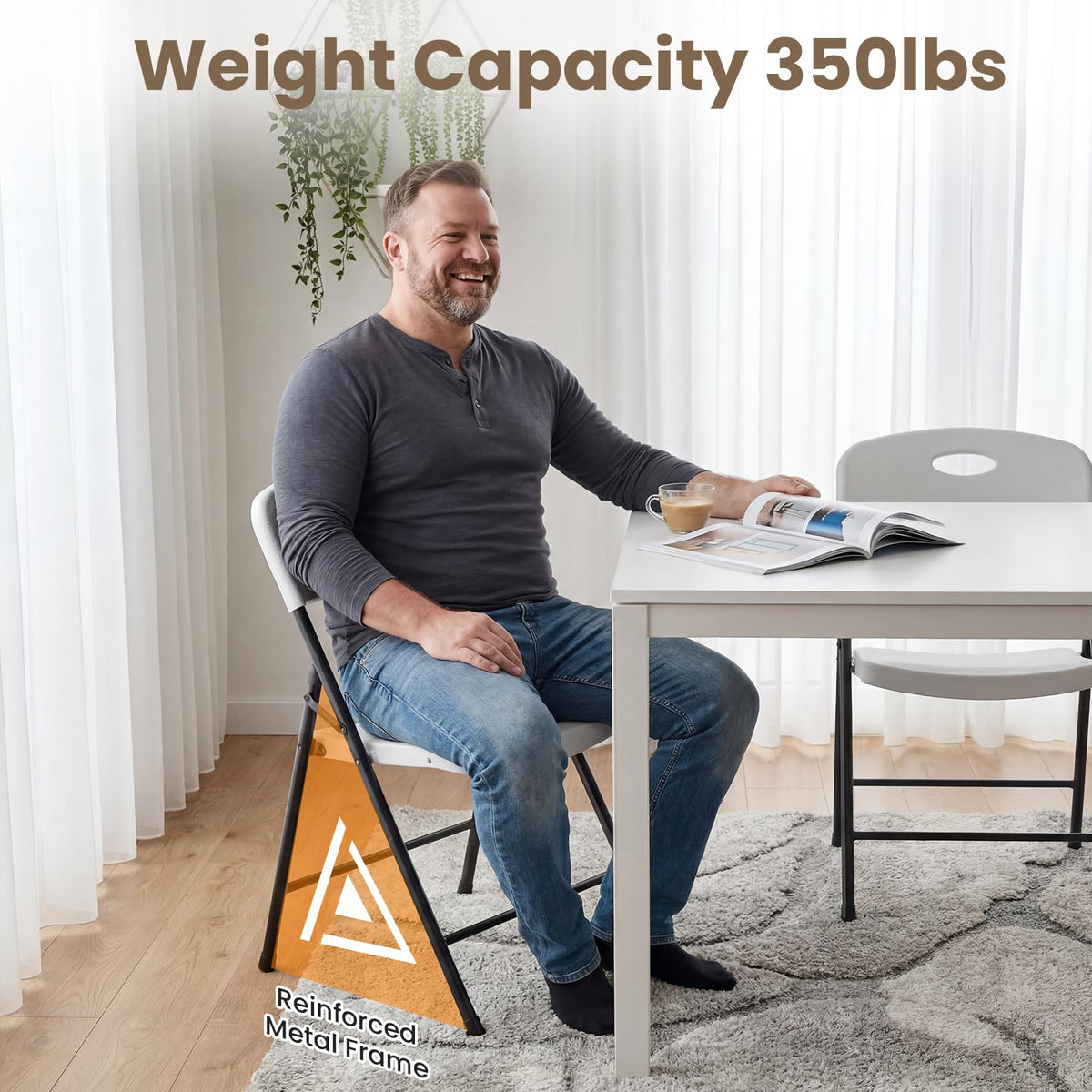 White 6 Pack Heavy Duty Folding Chairs F546