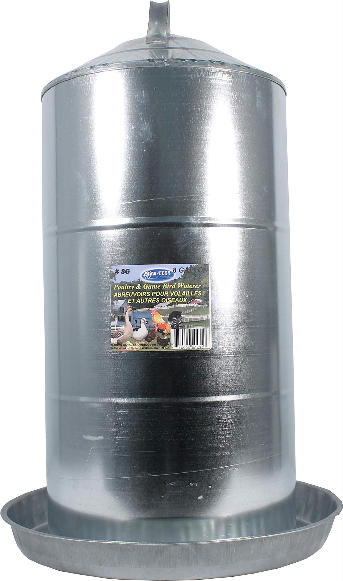Galvanized 8 Gallon Poultry Waterer J17405