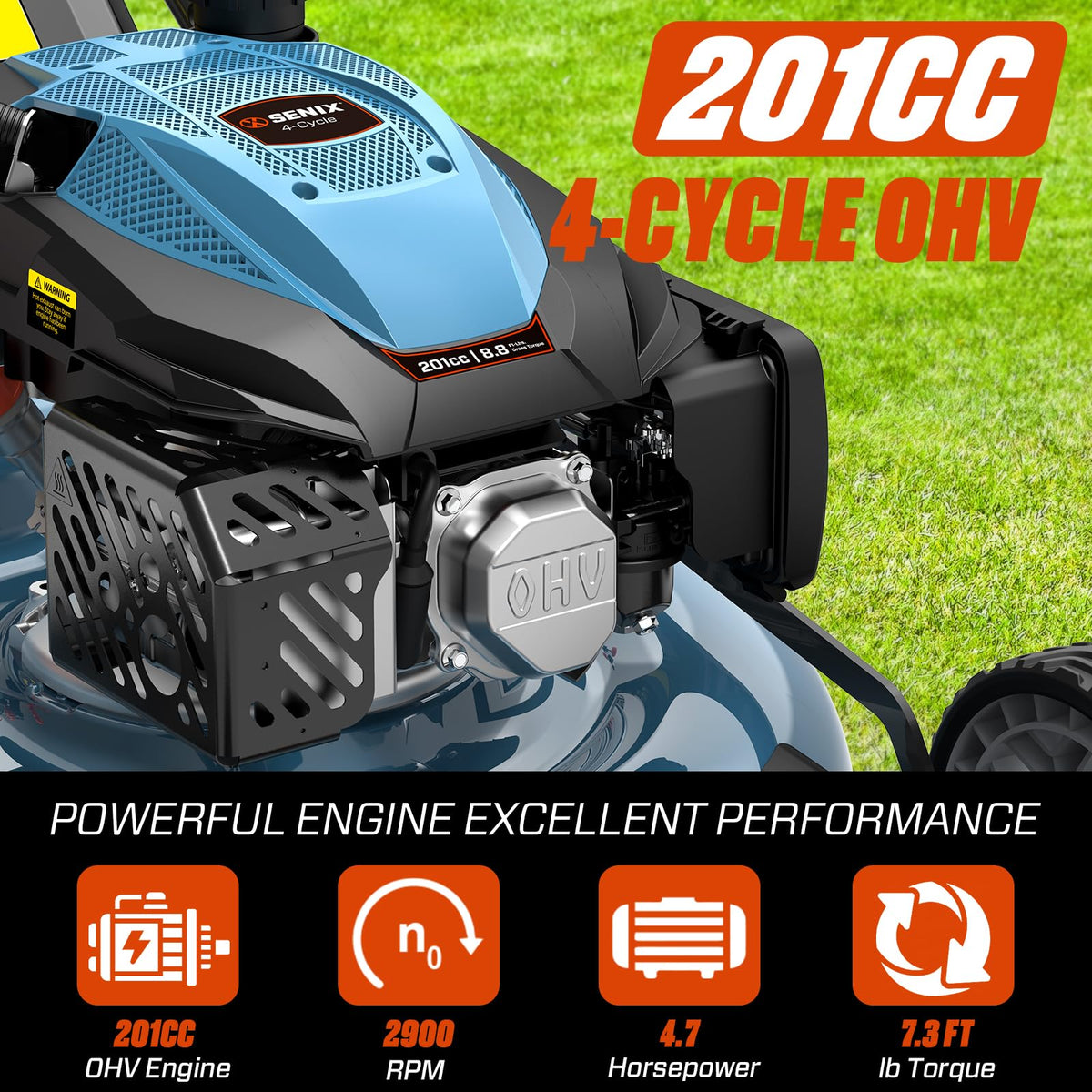 22" 3-in-1 Variable Speed Self Propelled Gas Lawn Mower K189826