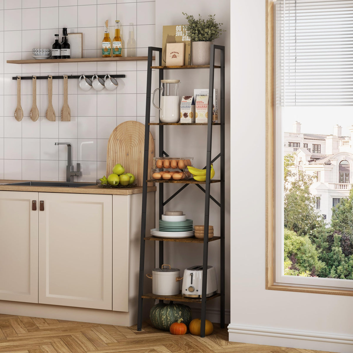 5-Tier Metal Ladder Bookshelf L9380