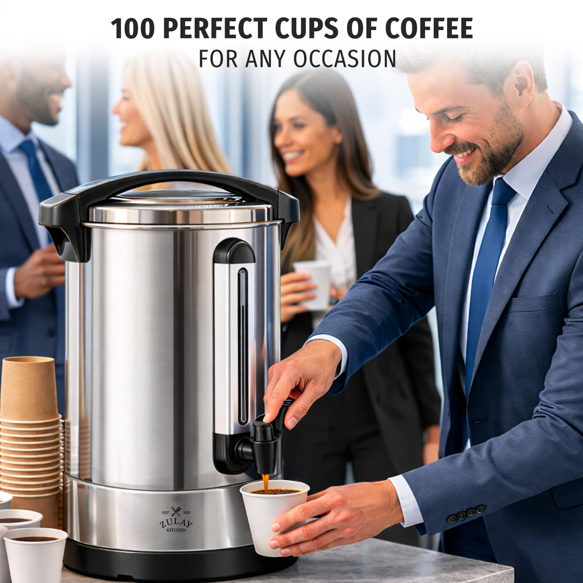 100 Cup Stainless Steel Commercial Coffee Urn F2150