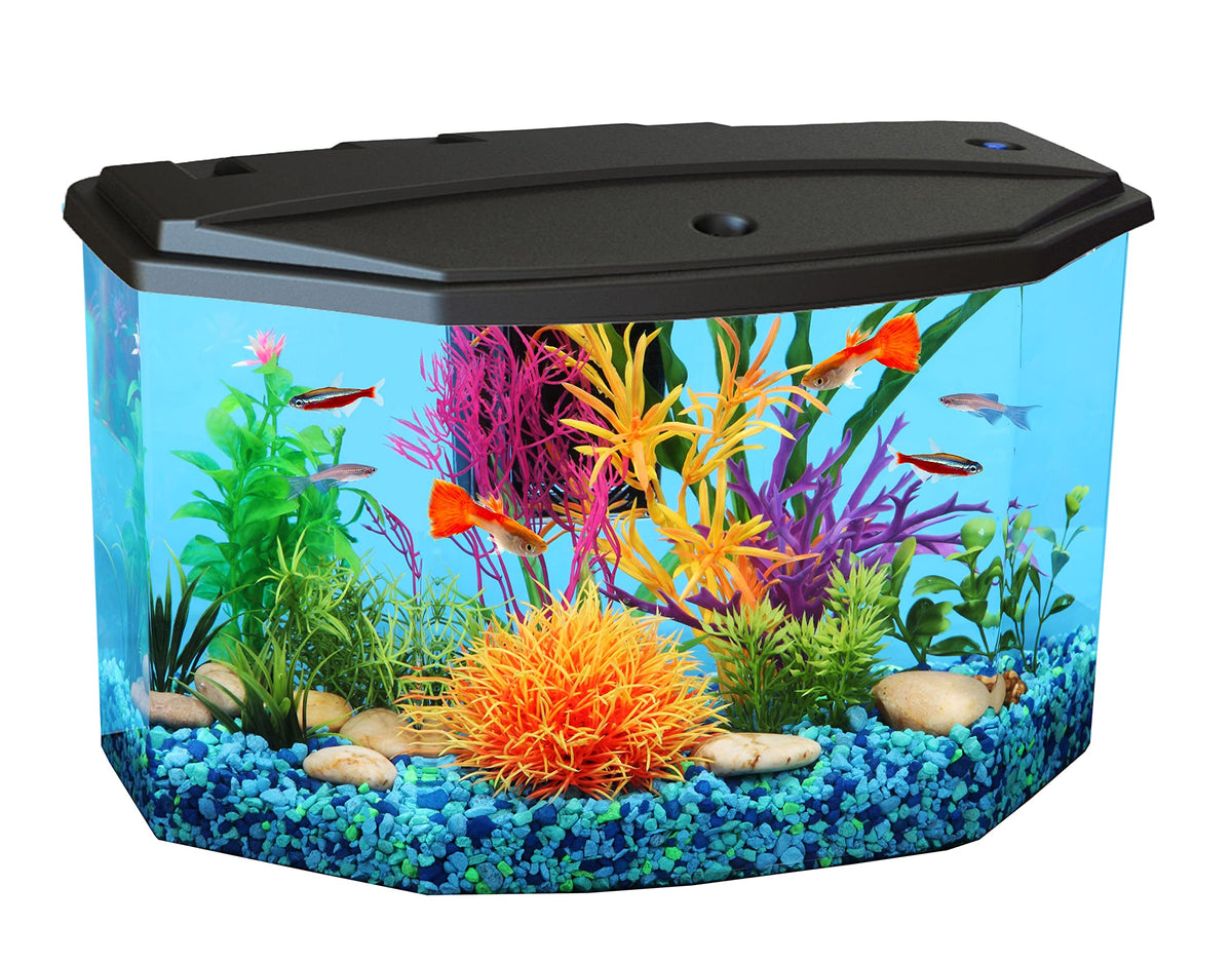 3-Gallon Plastic Aquarium Starter Kit with LED Lighting and Filtration U722240