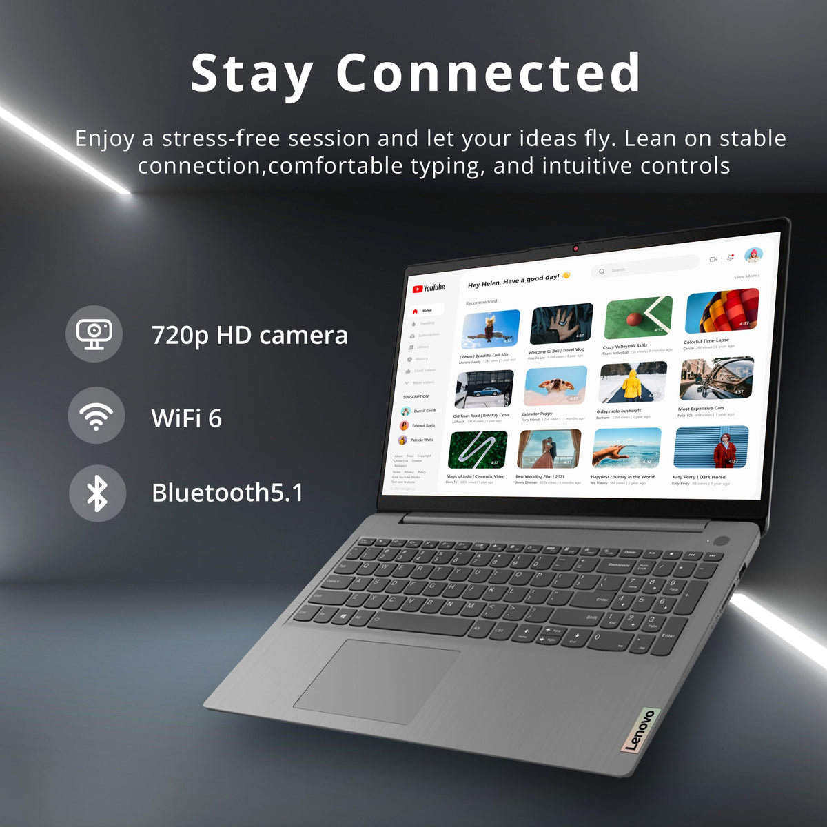 15.6" FHD Touch Laptop, Intel i3, 8GB RAM, 256GB SSD, Grey I78092