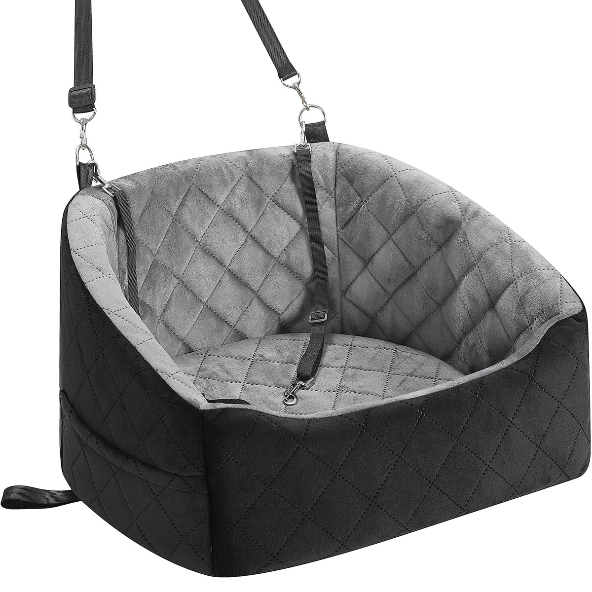 Dog Car Seat for Small Dogs Up to 30 Lbs, Grey-Black M454832