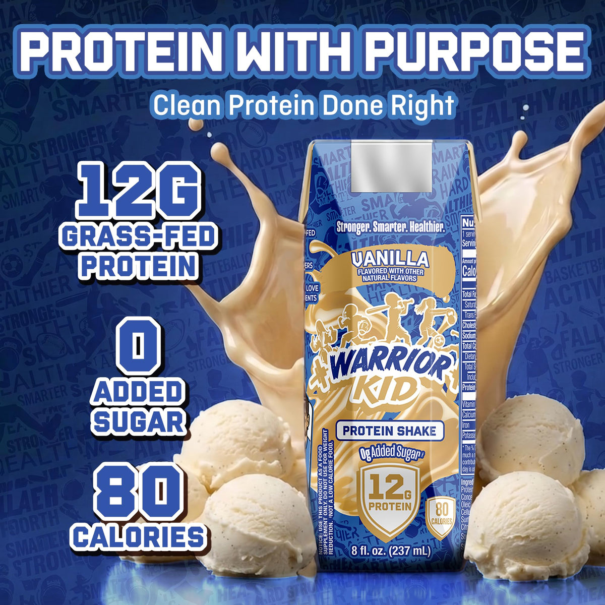 Grass Fed Protein Shake Vanilla 8.25oz 12 Pack F3365