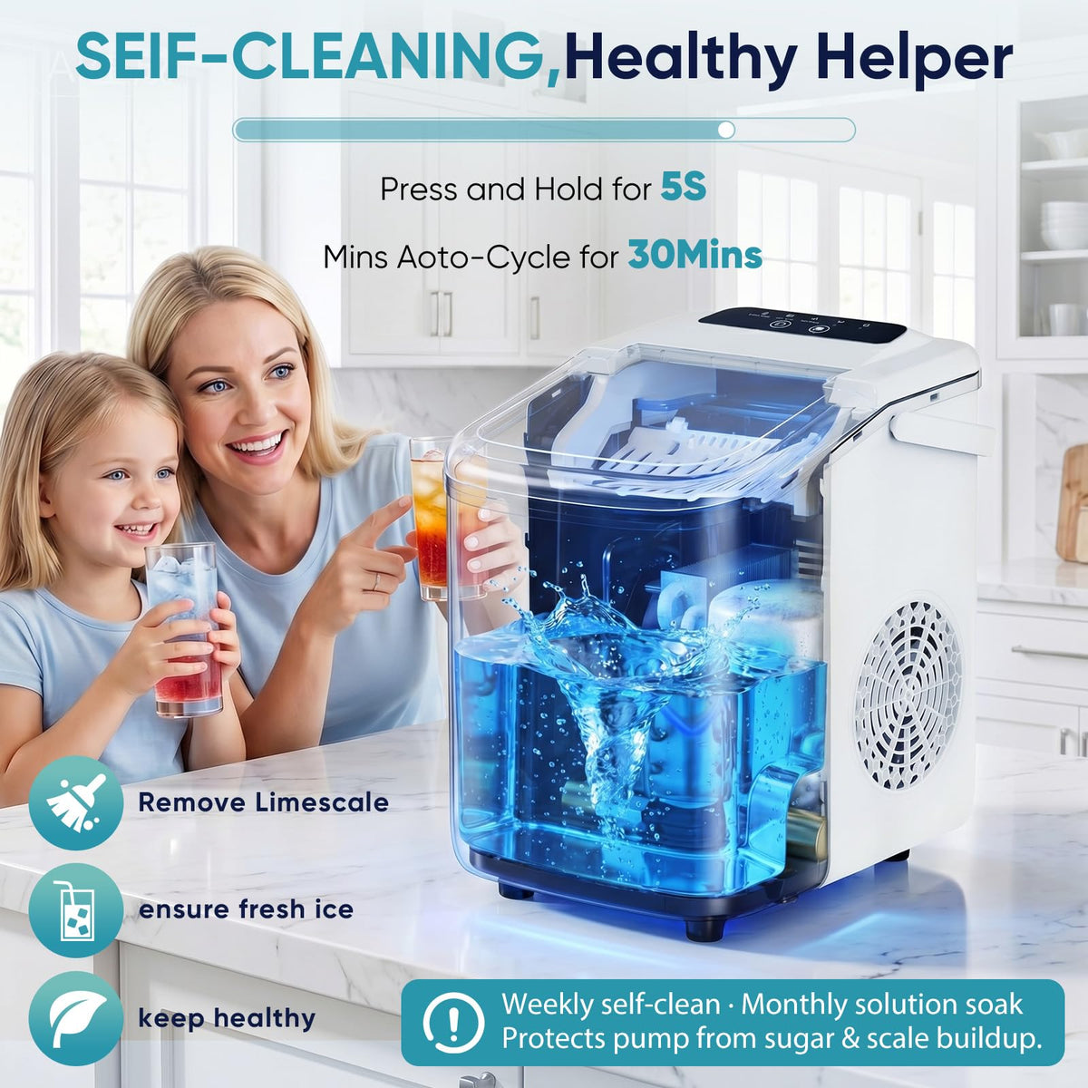 Countertop Ice Maker with Portable Handle H827035