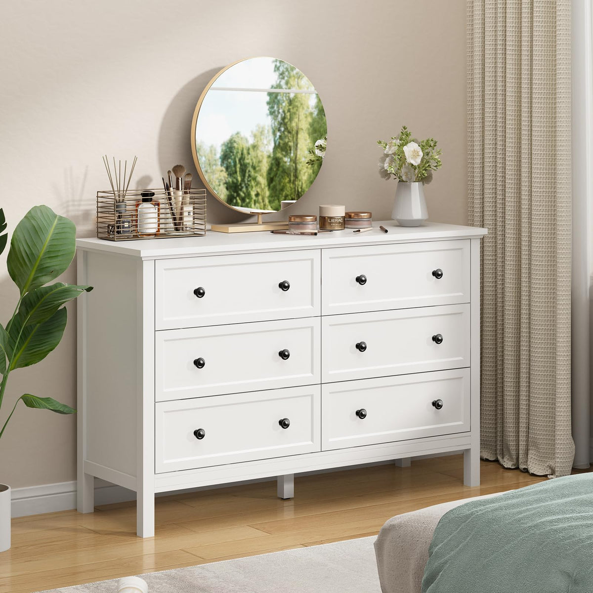 White 6 Drawer Dresser B188